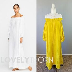 MIKOH // ltd ed hossegor off the shoulder yuzu voluminous maxi dress resort '23
